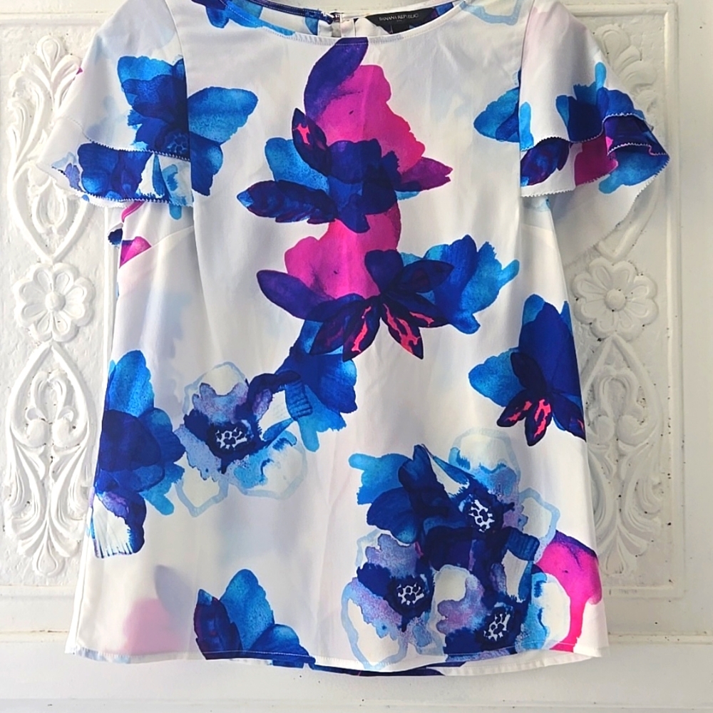 Banana Republic Printed Blouse Size Small